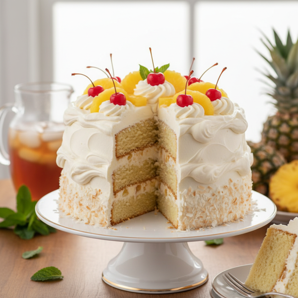 Moist Pineapple Cream Delight Cake recipe