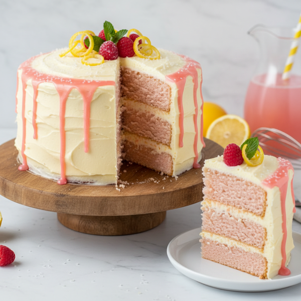 Moist Pink Lemonade Layer Cake recipe