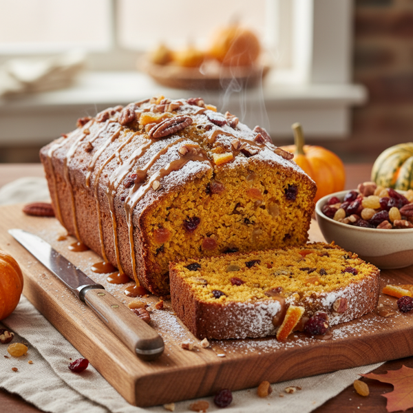 Moist Pumpkin & Fruit Loaf recipe
