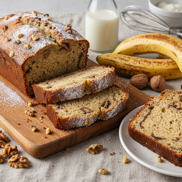 Moist Southern Buttermilk Banana Nut Bread recipe