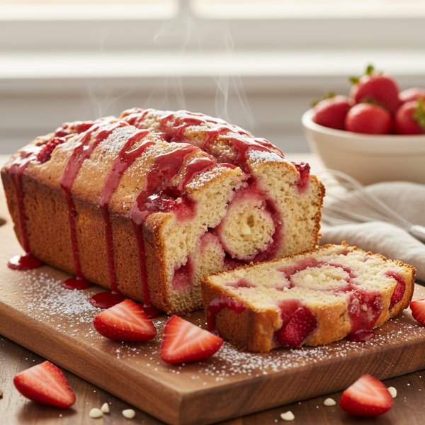 Moist Strawberry Pudding Bread recipe