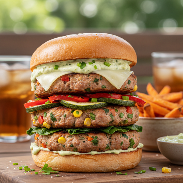 Moist & Flavorful Garden-Style Turkey Burgers recipe