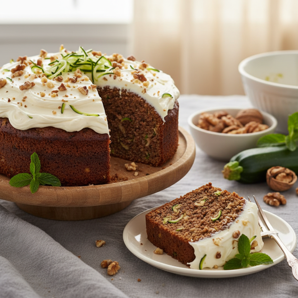Moist & Flavorful Zucchini Nut Cake recipe