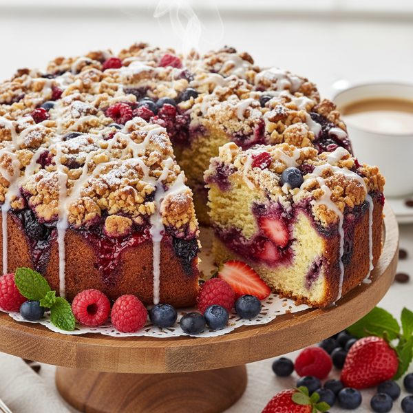 Moist & Fruity Sour Cream Coffee Cake recipe