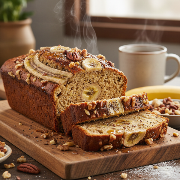 Moist & Healthy Banana Nut Bread recipe