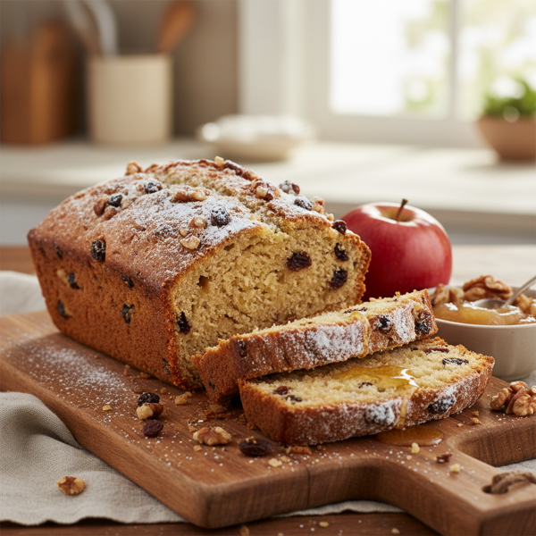Moist & Wholesome Applesauce Walnut Bread recipe