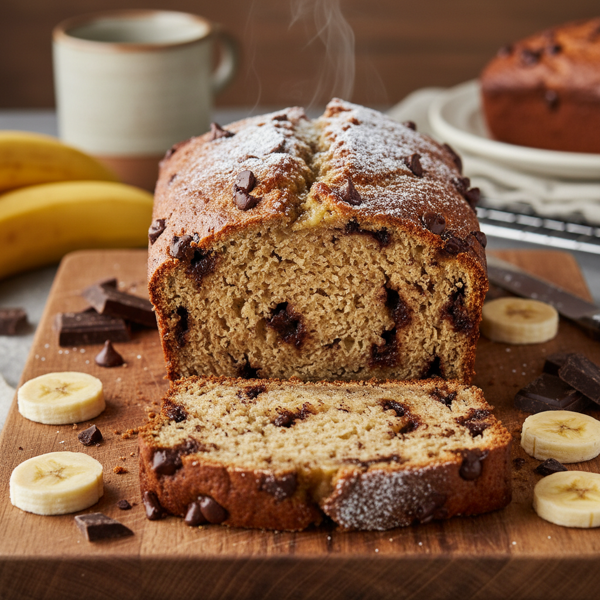 Moist and Decadent Banana Chocolate Chip Bread recipe