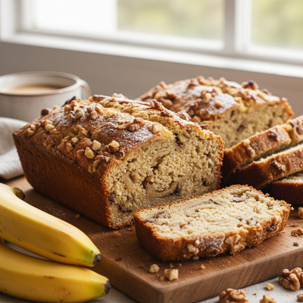 Moist and Quick Banana Nut Loaf recipe