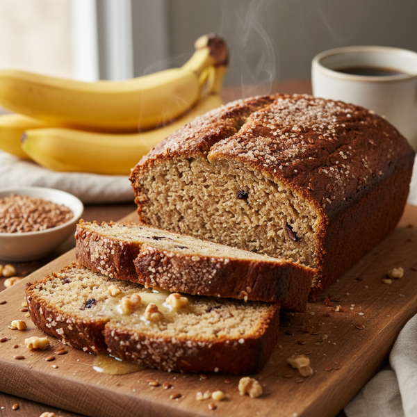 Moist and Wholesome Banana Flax Bread recipe