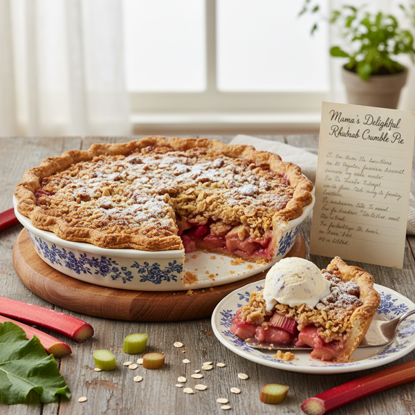 Moma's Delightful Rhubarb Crumble Pie recipe