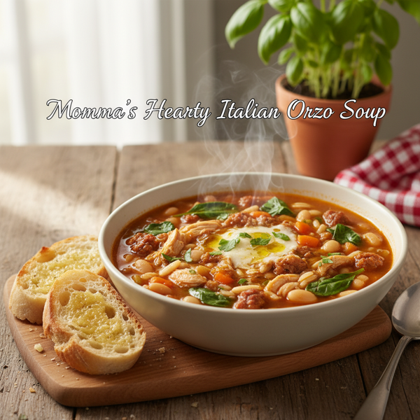 Momma's Hearty Italian Orzo Soup recipe