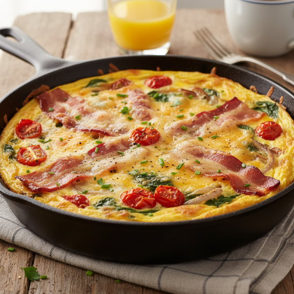 Mom's Special Occasion Cheesy Bacon Frittata recipe