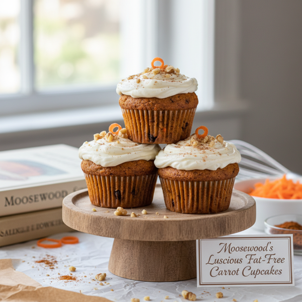 Moosewood's Luscious Fat-Free Carrot Cupcakes recipe