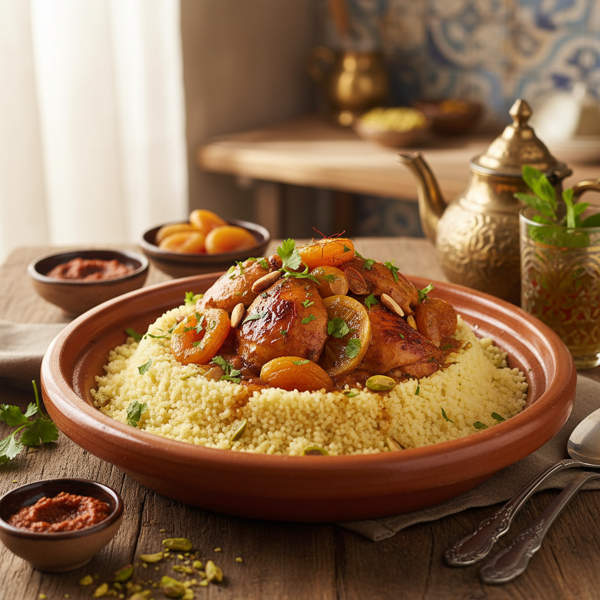 Moroccan-Style Chicken Stew with Couscous recipe