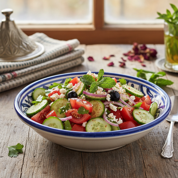 Moroccan Cucumber and Tomato Salad with Fresh Herbs recipe