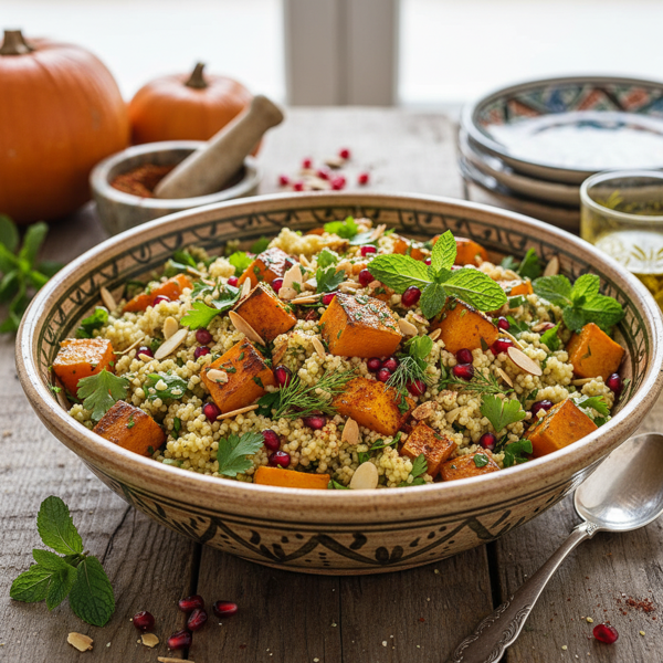 Moroccan Roasted Pumpkin & Herb Couscous Salad recipe