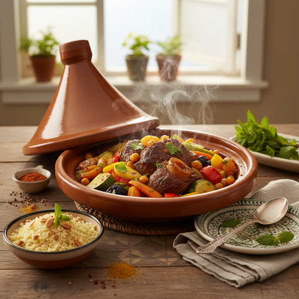 Moroccan Spiced Beef Tagine with Vegetables recipe