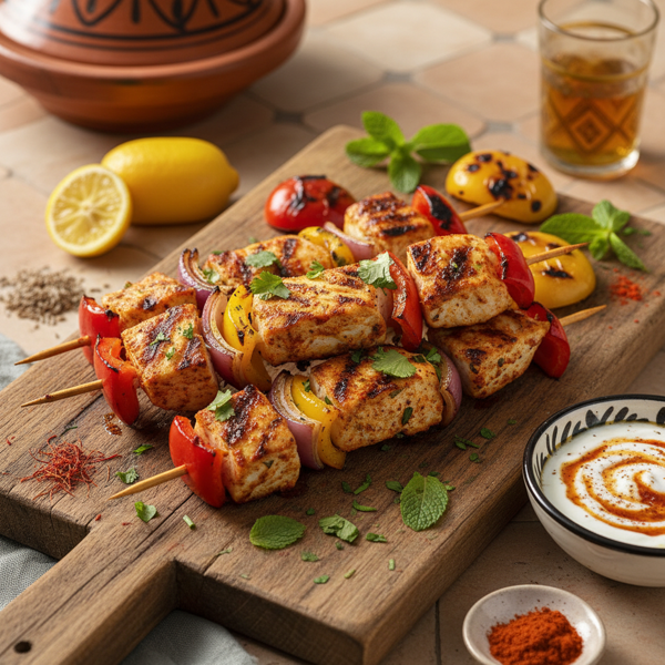 Moroccan Spiced Grilled Fish Skewers recipe