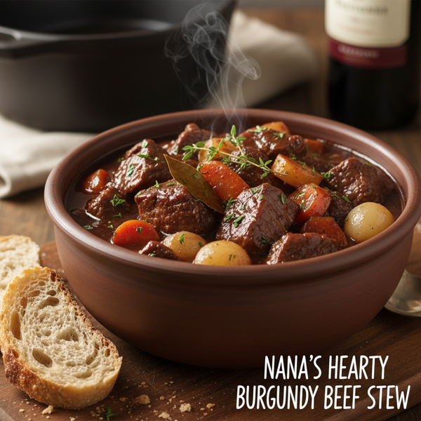 Nana's Hearty Burgundy Beef Stew recipe