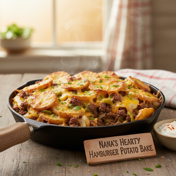 Nana's Hearty Hamburger Potato Bake recipe