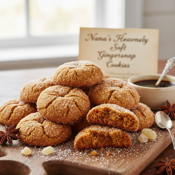 Nana's Heavenly Soft Gingersnap Cookies recipe