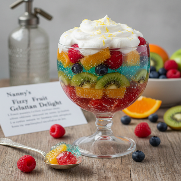 Nanny's Fizzy Fruit Gelatin Delight recipe