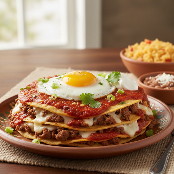 New Mexico-Style Layered Red Chile Enchiladas recipe