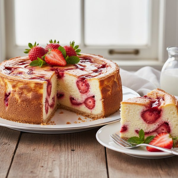 New York-Style Lindy's Strawberry Swirl Cheesecake recipe
