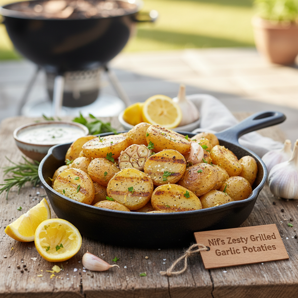 Nif's Zesty Grilled Garlic Potatoes recipe