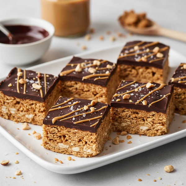 No-Bake Chocolate-Peanut Butter Crunch Bars recipe