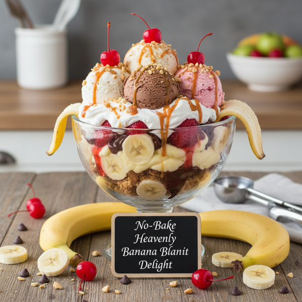 No-Bake Heavenly Banana Split Delight recipe