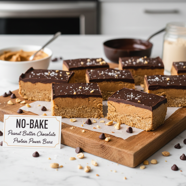 No-Bake Peanut Butter Chocolate Protein Power Bars recipe