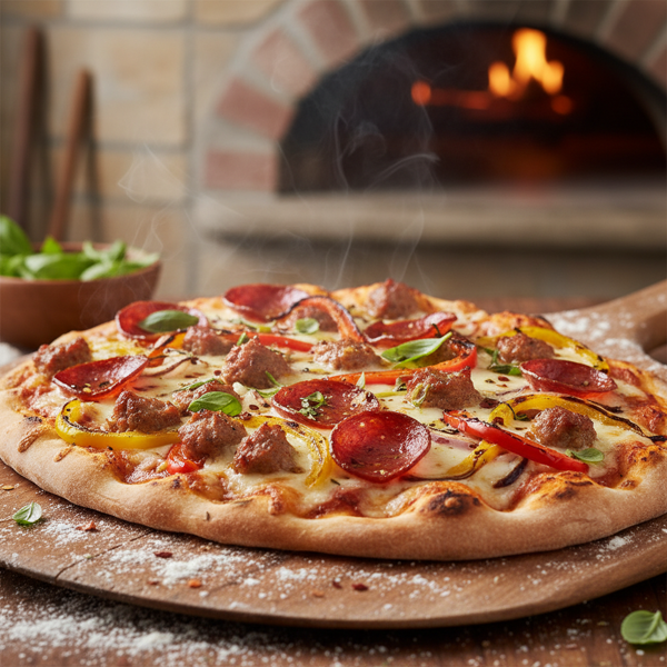 Noah's Ultimate Sausage and Pepperoni Flatbread Pizza recipe