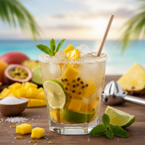 Non-Alcoholic Tropical Fruit Caipirinha recipe