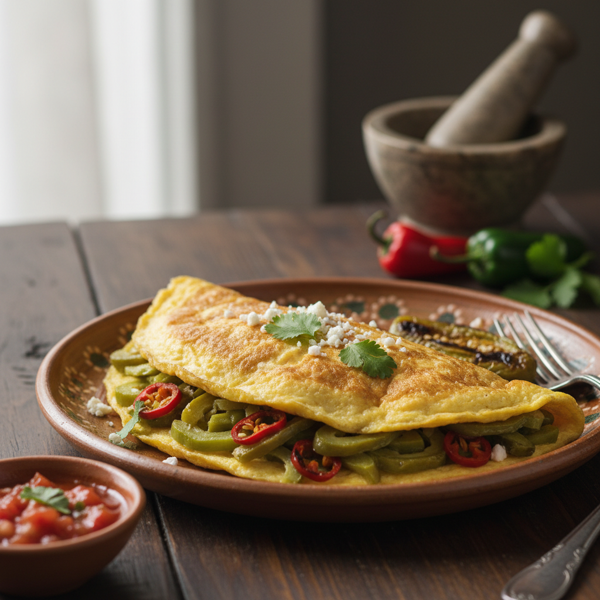 Nopales and Chili Omelet Delight recipe
