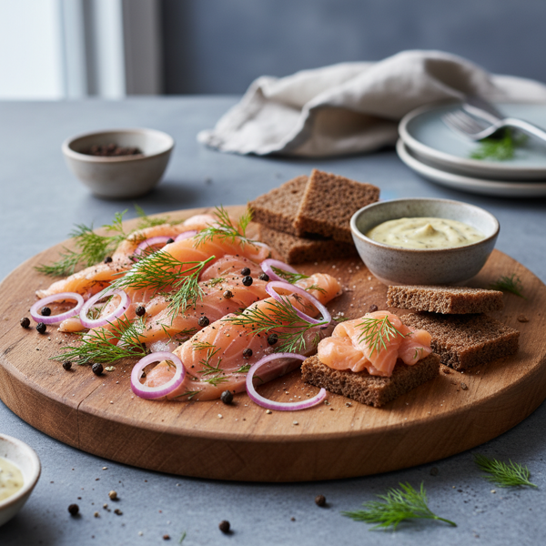Nordic-Style Marinated Salmon (Gravad Lax) recipe