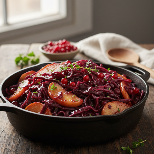 Norwegian Braised Red Cabbage with Apples and Currant Glaze recipe