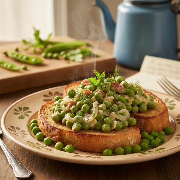 Nostalgic Creamed Peas on Toast recipe