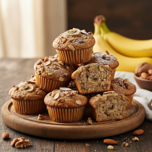 Nourishing Banana Walnut Almond Muffins recipe
