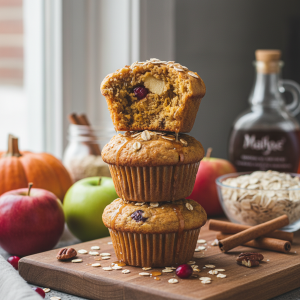 Nourishing Pumpkin Apple Oat Muffins recipe