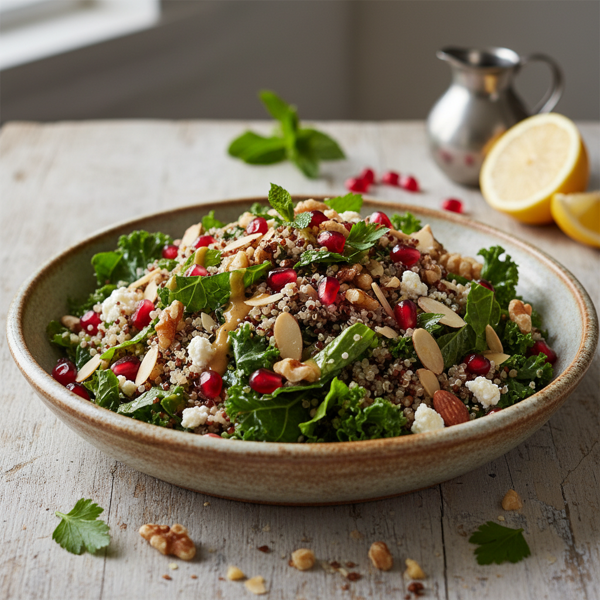Nourishing Quinoa, Kale & Pomegranate Power Salad recipe