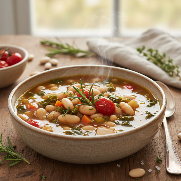 Nourishing White Bean and Bone Broth Soup with Vegetables recipe
