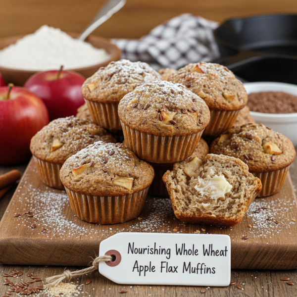Nourishing Whole Wheat Apple Flax Muffins recipe