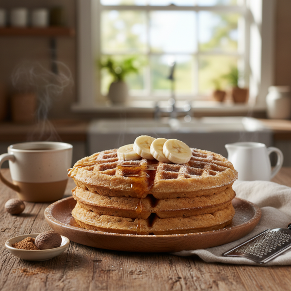 Nutmeg-Infused Banana Whole Wheat Waffles recipe