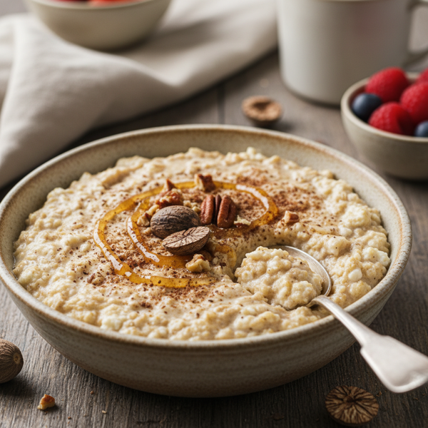 Nutmeg-Infused Cottage Cheese Oatmeal Pudding recipe