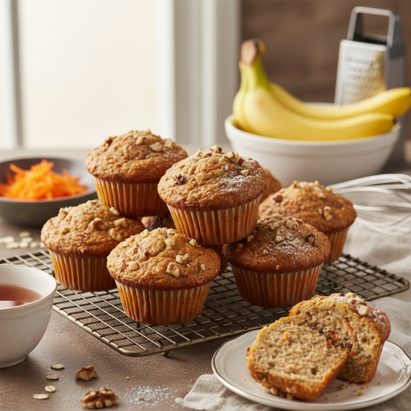 Nutritious Banana Carrot Muffins recipe