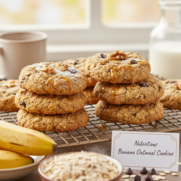 Nutritious Banana Oatmeal Cookies recipe