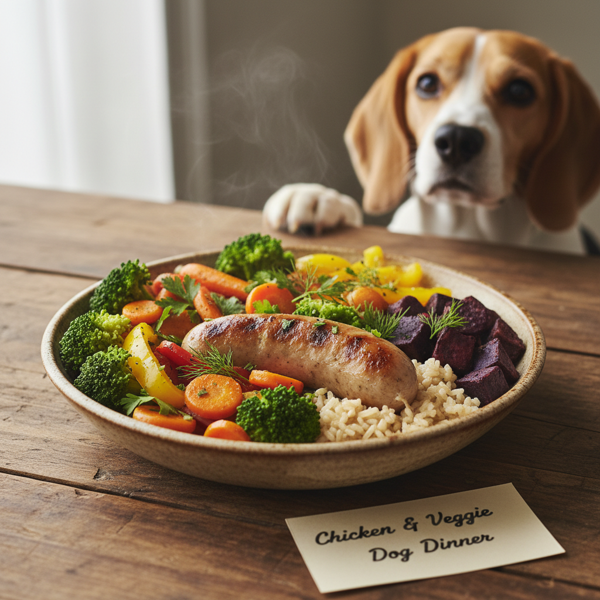 Nutritious Chicken & Veggie Dog Dinner recipe