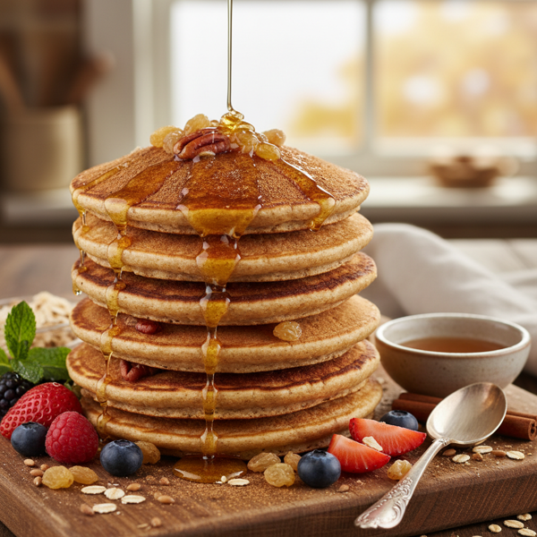 Nutritious Cinnamon-Honey Whole Wheat Flapjacks recipe