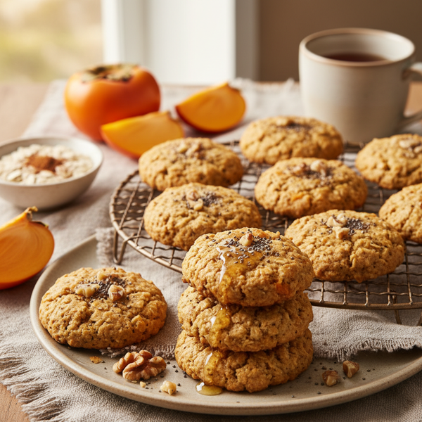 Nutritious Persimmon Oatmeal Cookies recipe